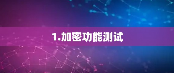 1.加密功能测试 1.加密功能测试