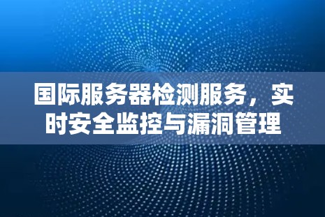 国际服务器检测服务，实时安全监控与漏洞管理解决方案